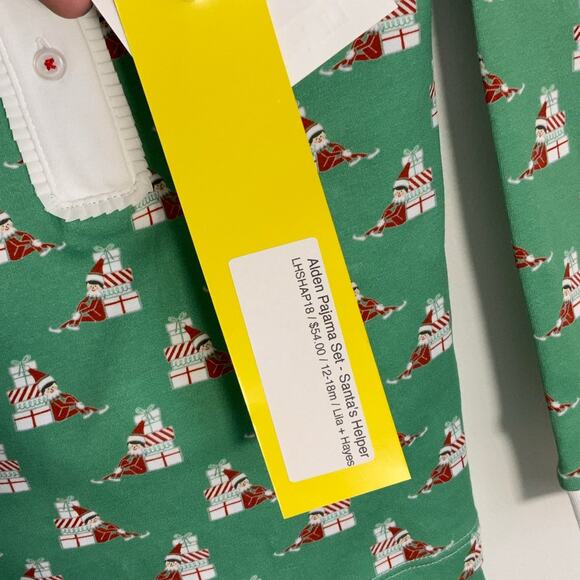 Lila + Hayes Pima Cotton Alden Girls' Pajama Pant Set size 12-18mo - Picture 3 of 4